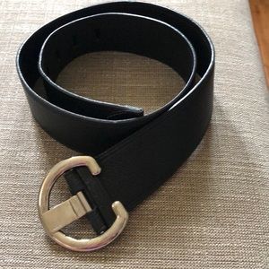 Authentic Prada black soft leather belt
